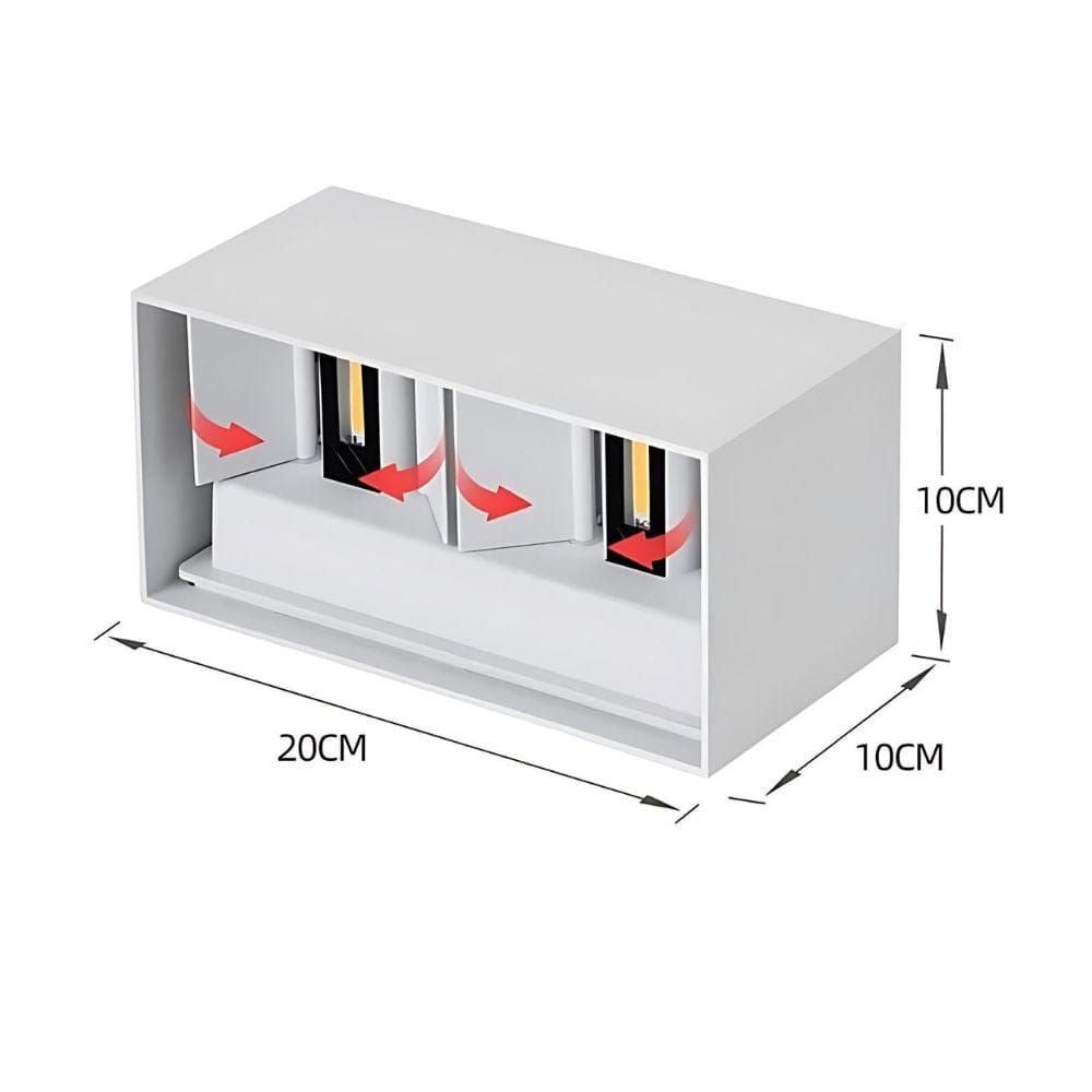 Lustre Exterieur Grand Cube Blanc Blanc