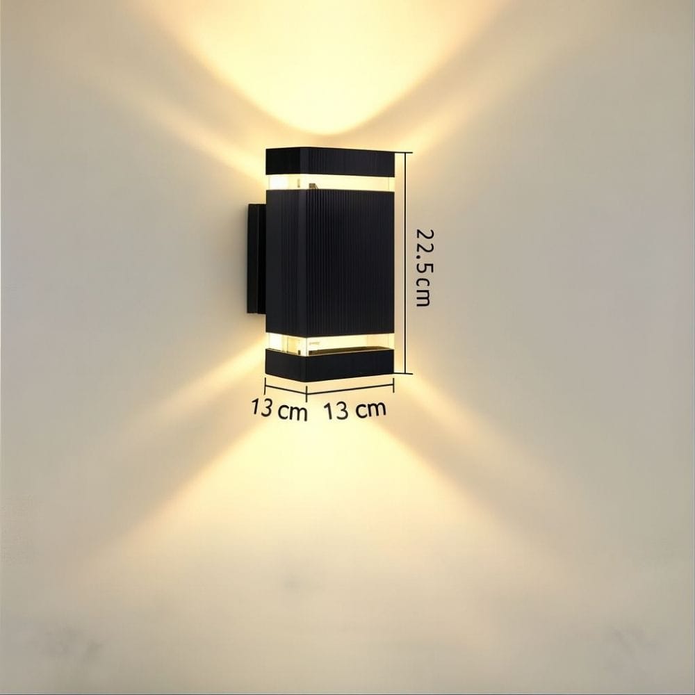 Lustre Exterieur Petit Rectangle Noir Noir