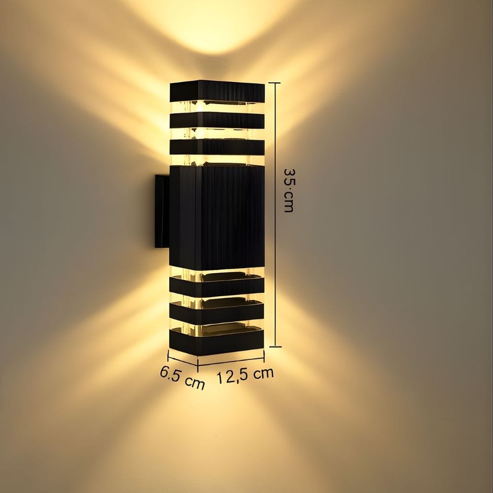 Lustre Exterieur Rectangle Noir Noir