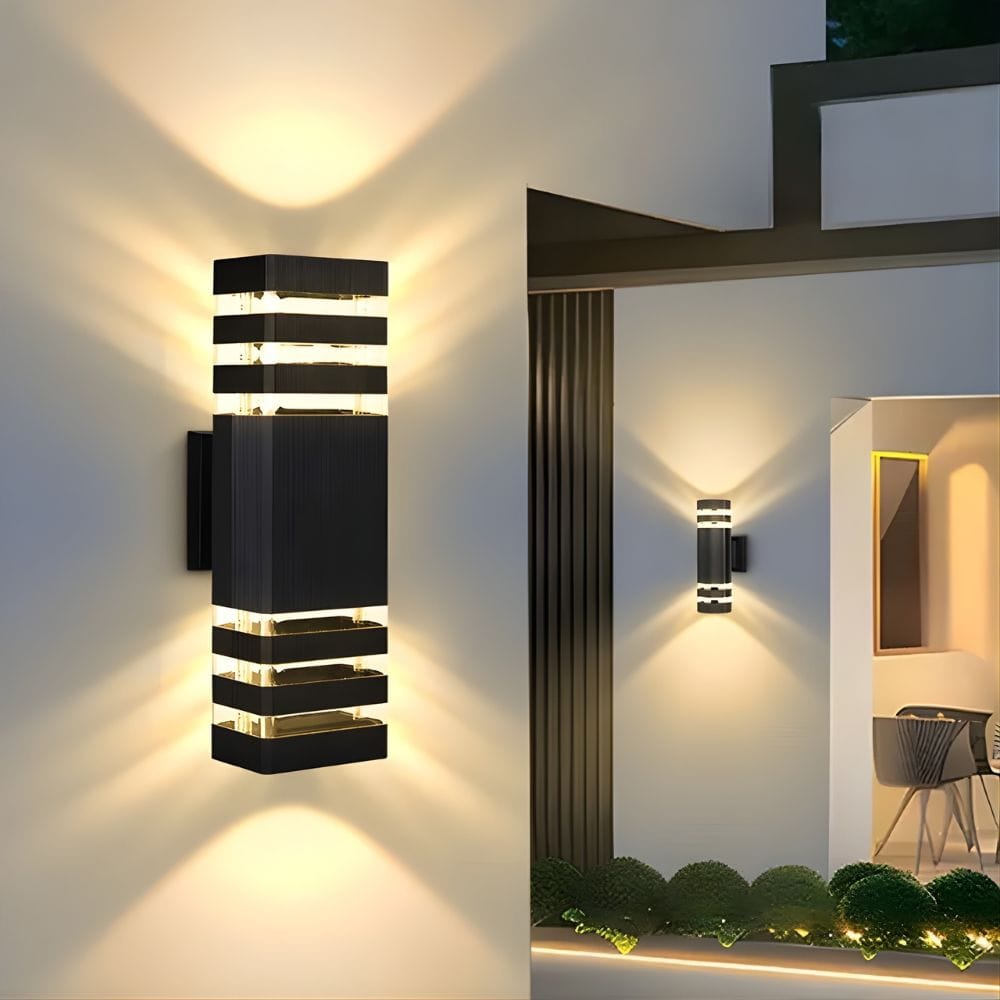 Lustre Exterieur Rectangle Noir Noir