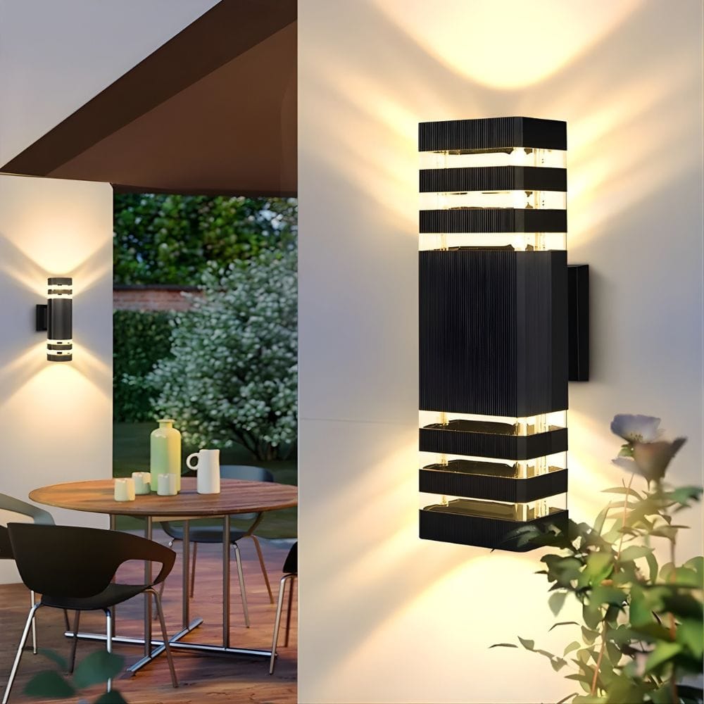 Lustre Exterieur Rectangle Noir Noir