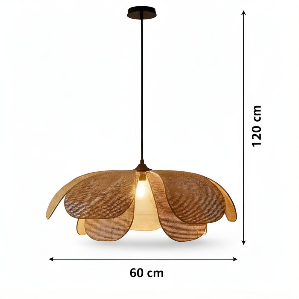 Lustre Fleur Rotin Beige