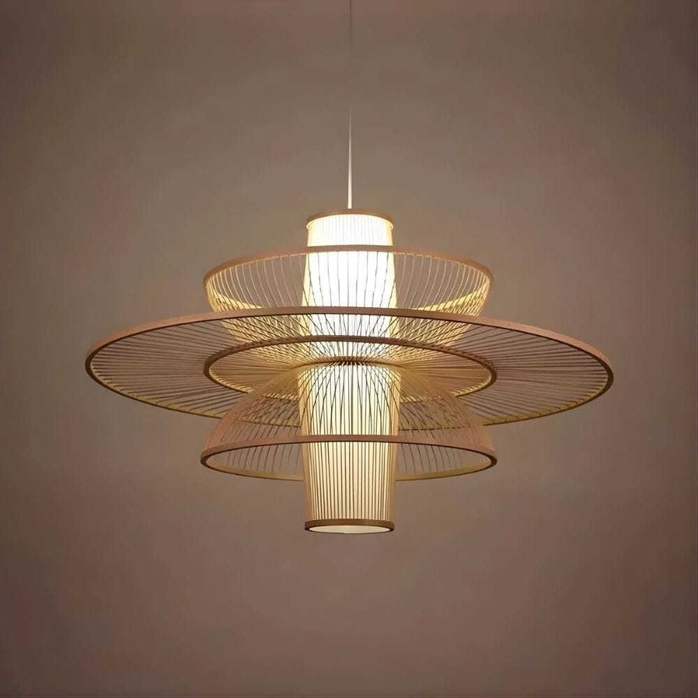 Lustre Libellule Rotin Beige