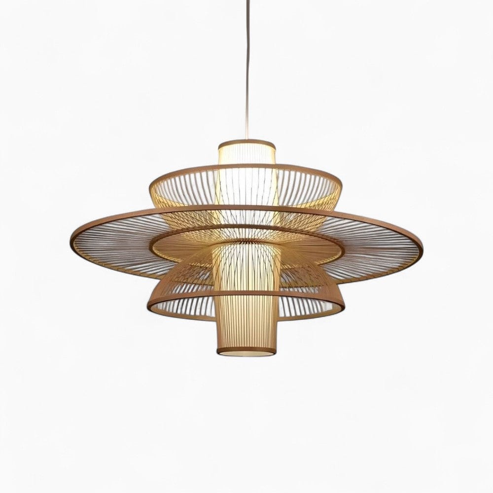 Lustre Libellule Rotin Beige