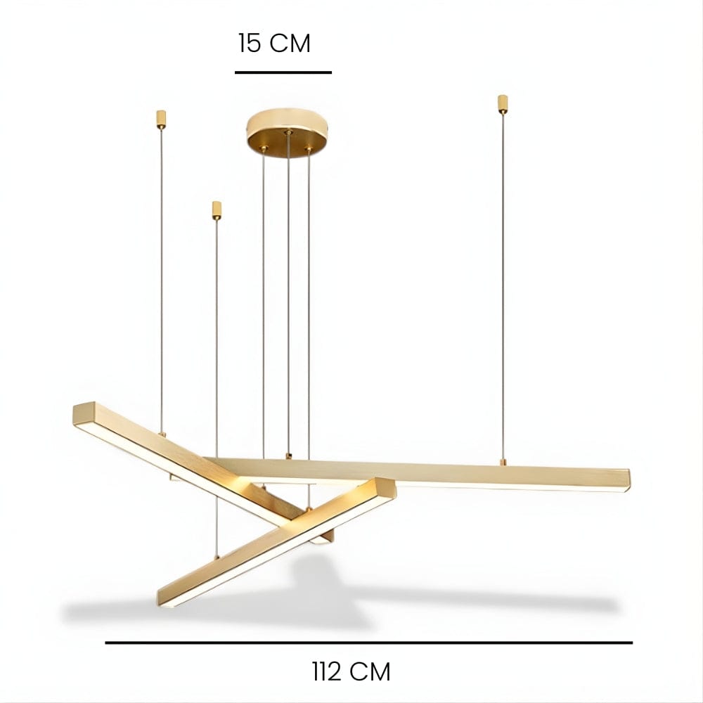 Lustre Moderne 3 Barre Doree Dorée