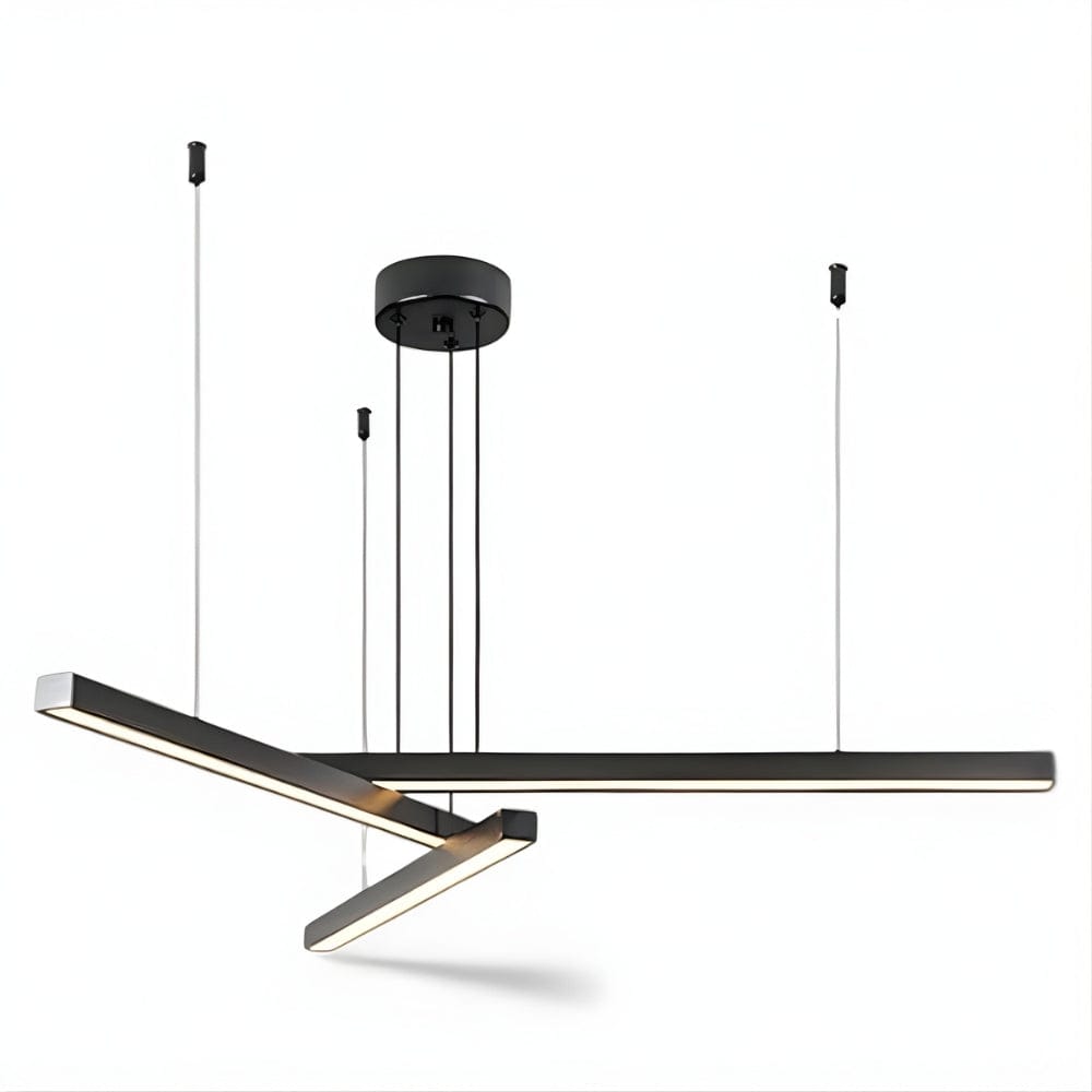 Lustre Moderne 3 Barre Noir Noir