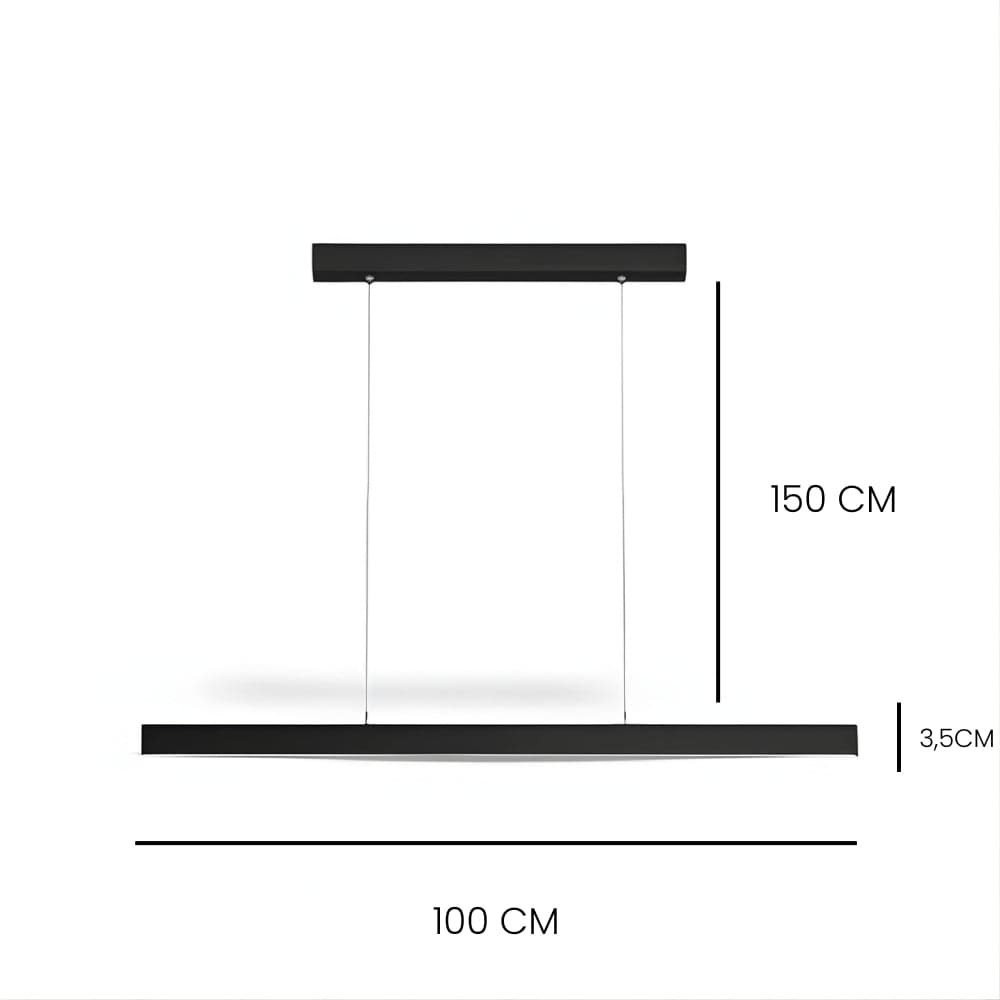 Lustre Moderne Barre Noir Noir
