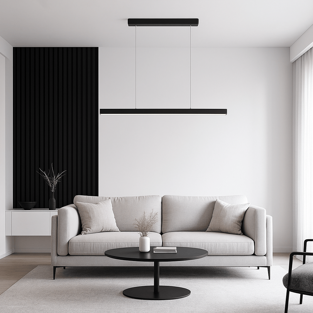 Lustre Moderne Barre Noir Noir Image