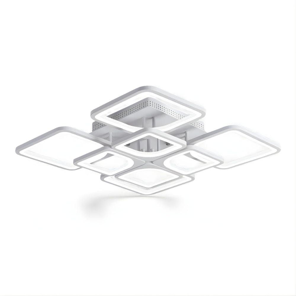 Lustre Moderne Carre Blanc Blanc