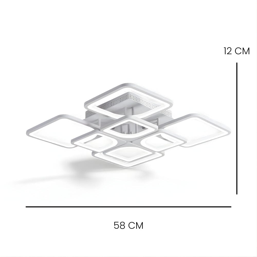 Lustre Moderne Carre Blanc Blanc