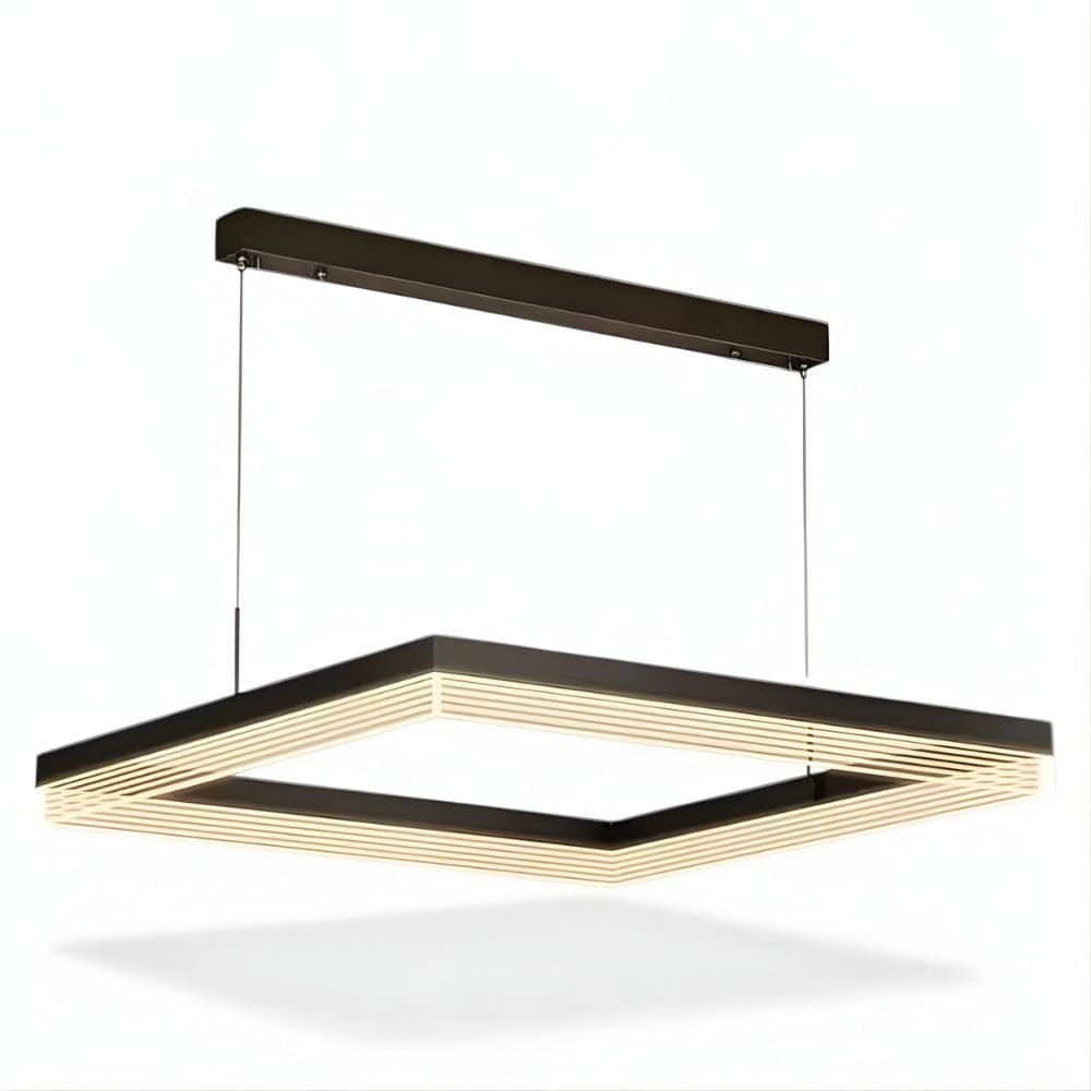 Lustre Moderne Carre Doree Dorée