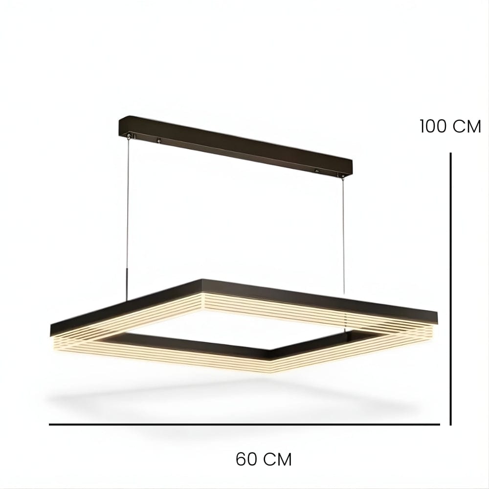 Lustre Moderne Carre Doree Dorée