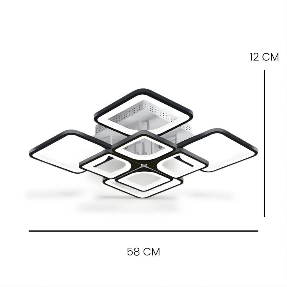 Lustre Moderne Carre Noir Noir