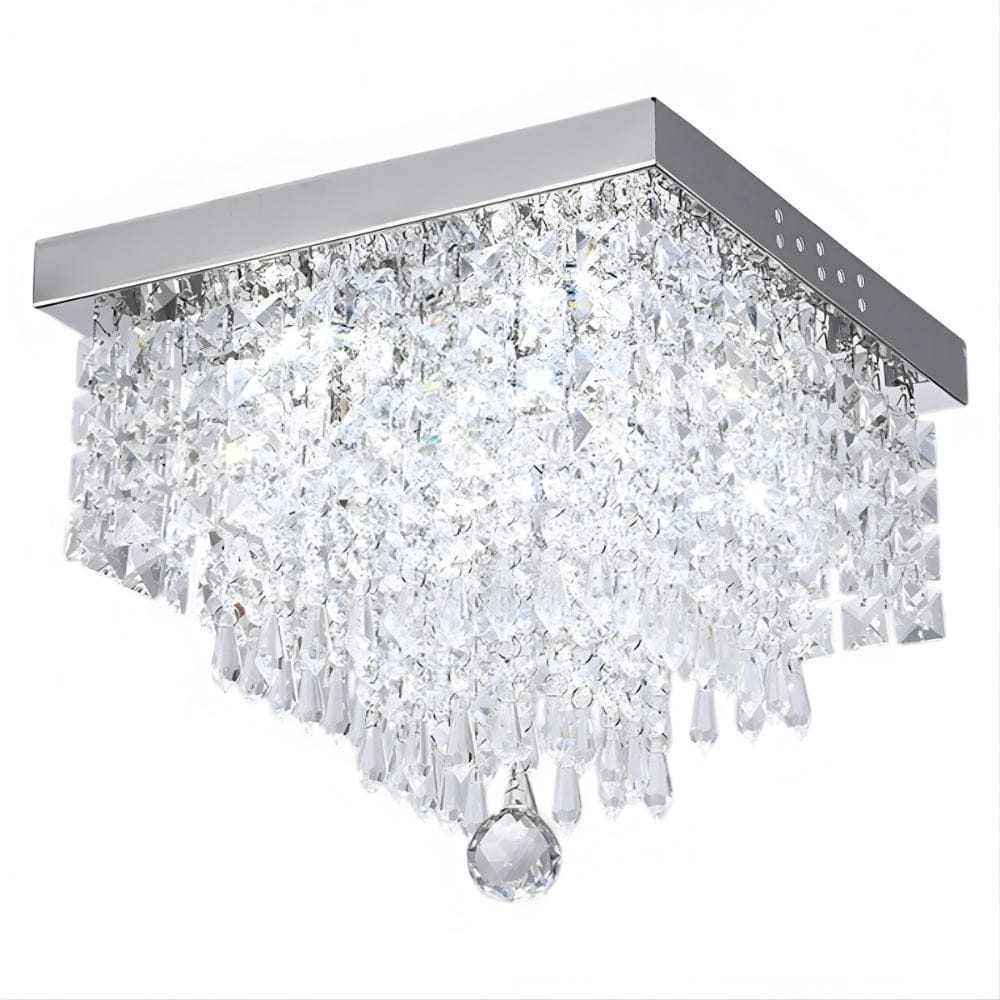 Lustre Moderne Cascade Cristal Argent Image