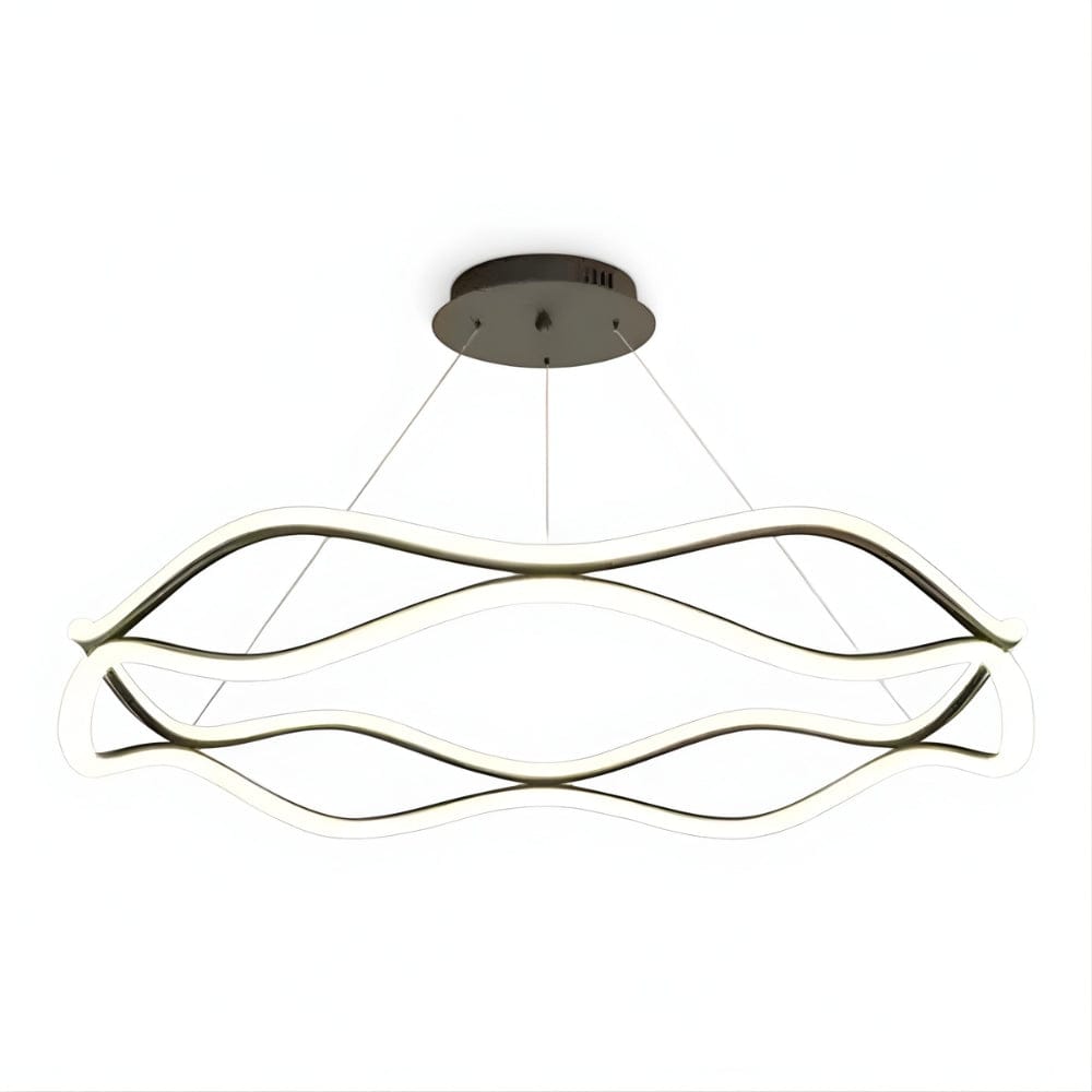 Lustre Moderne Cercle Ondule Noir Noir