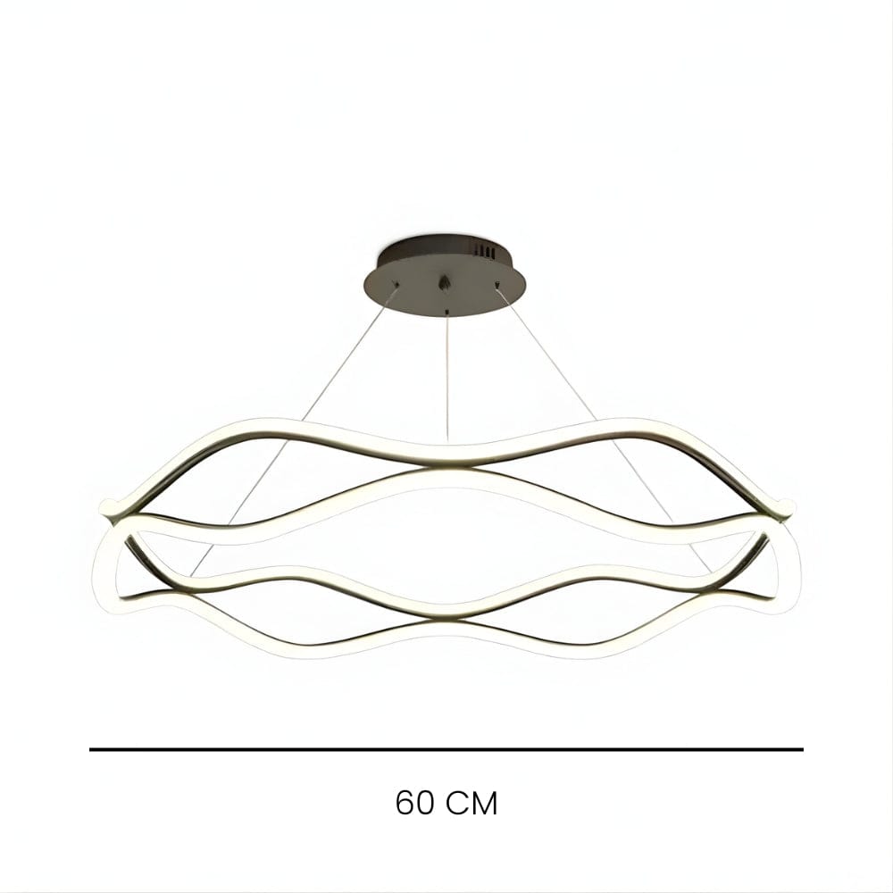 Lustre Moderne Cercle Ondule Noir Noir