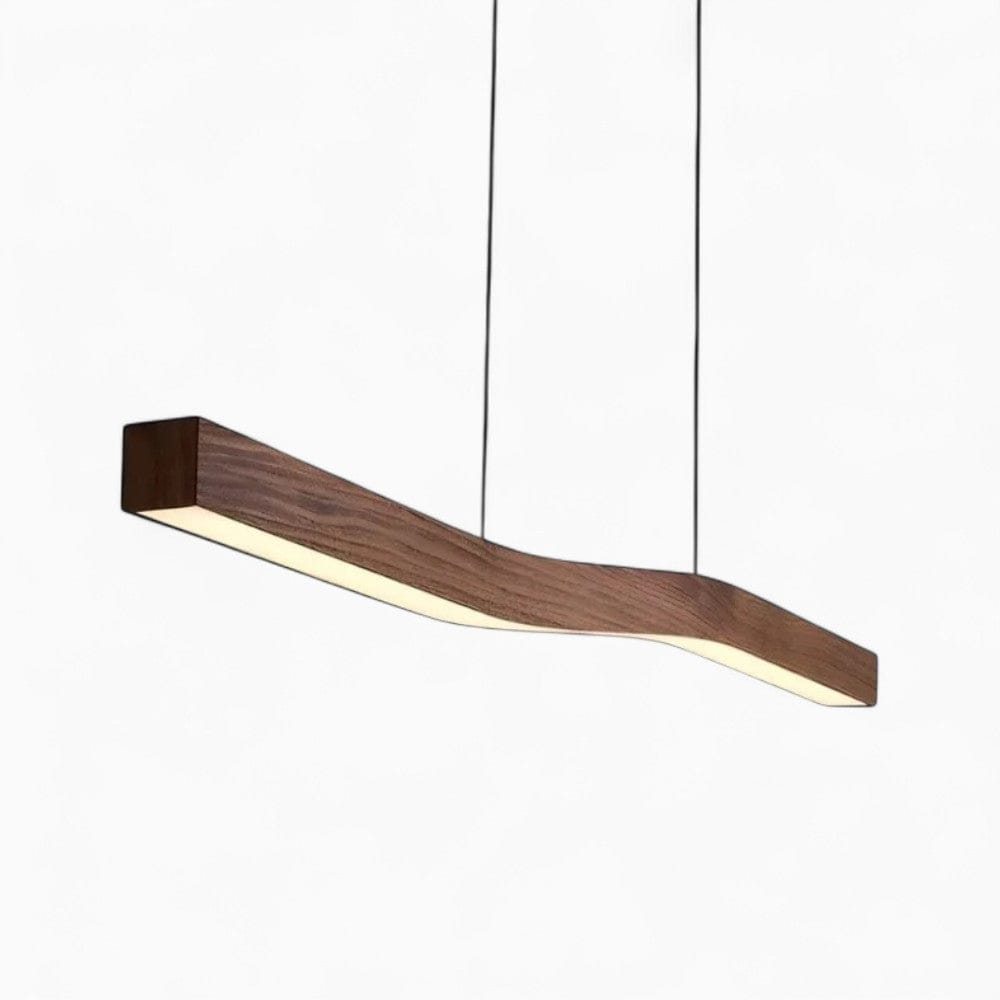 Lustre Moderne Courbe Bois Marron