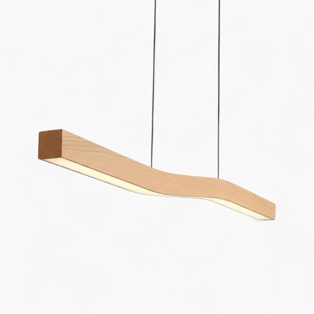 Lustre Moderne Courbe Bois claire Beige