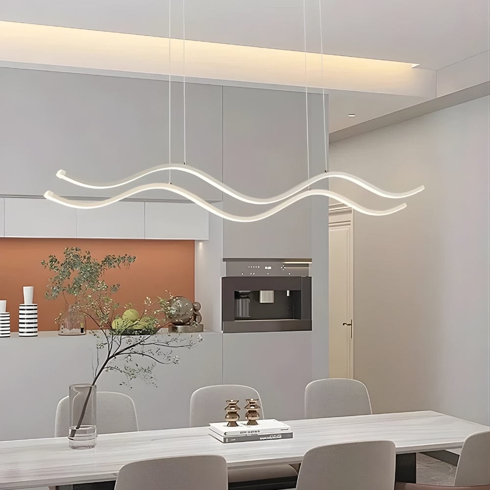 Lustre Moderne Double Vague Blanc Blanc Image