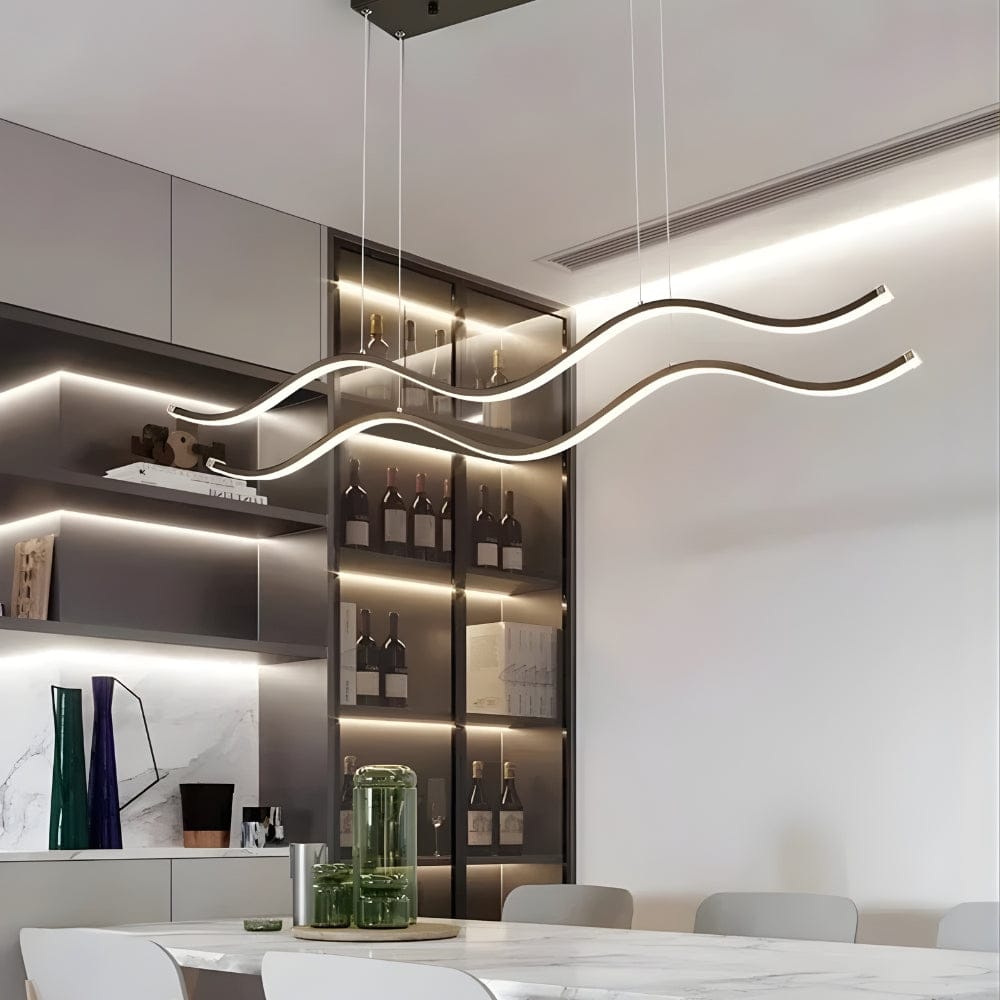 Lustre Moderne Double Vague Noir Noir