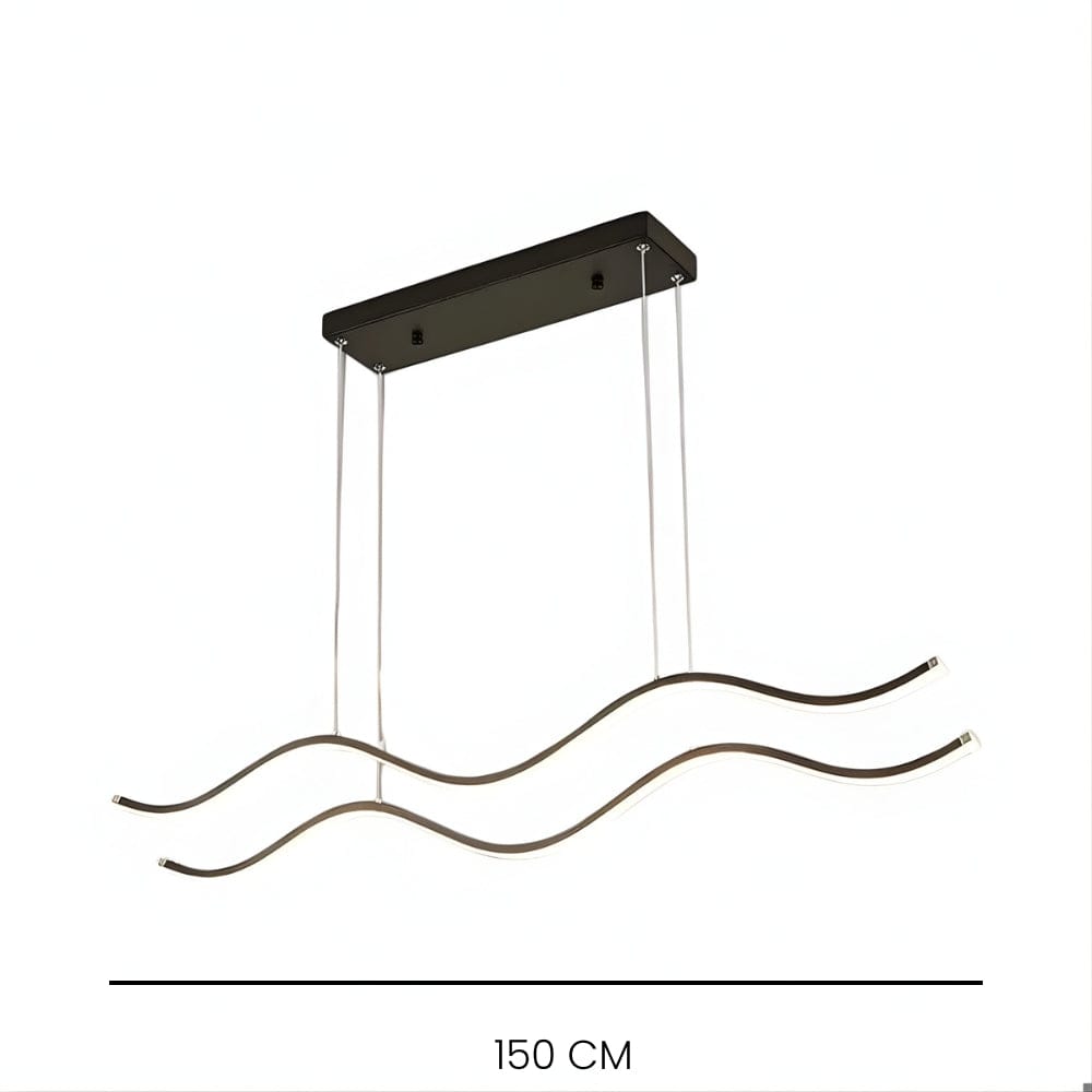 Lustre Moderne Double Vague Noir Noir