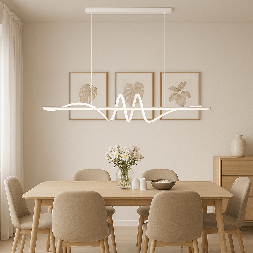 Lustre Moderne Onde Blanc Blanc