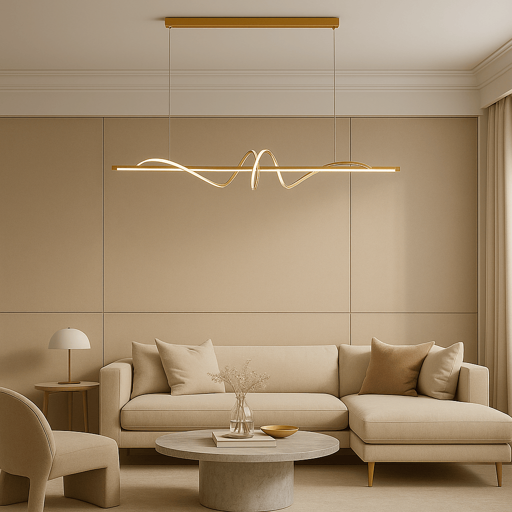 Lustre Moderne Onde Doree Dorée