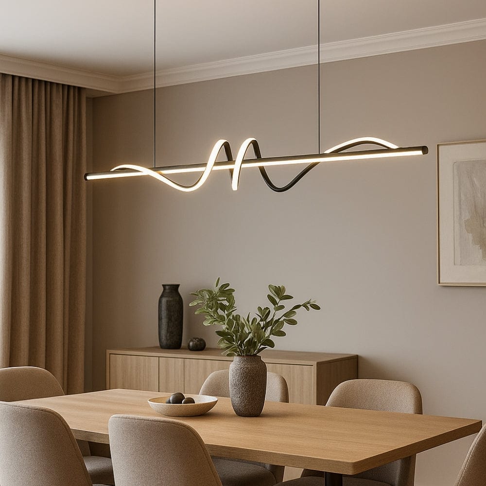 Lustre Moderne Onde Noir Noir