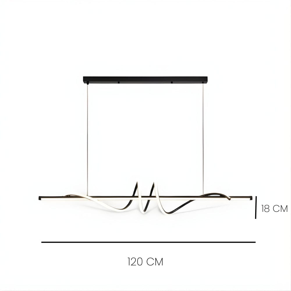 Lustre Moderne Onde Noir Noir