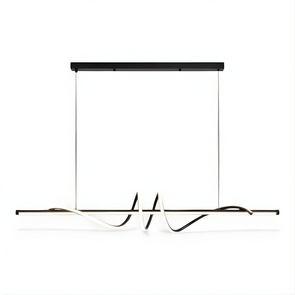 Lustre Moderne Onde Noir Noir