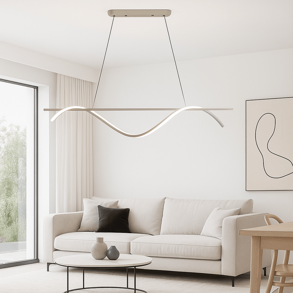 Lustre Moderne Ondule Blanc Blanc