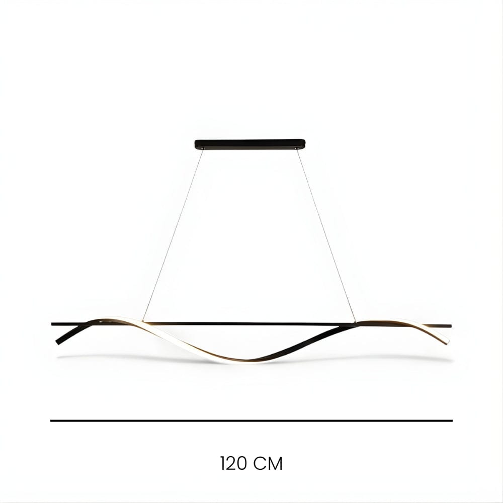 Lustre Moderne Ondule Noir Noir
