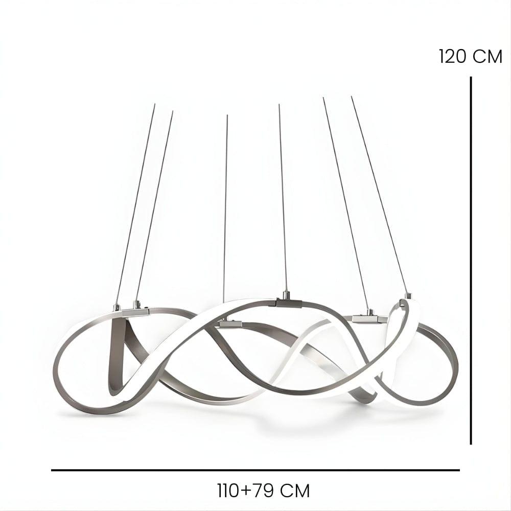 Lustre Moderne Ruban Argent Argent