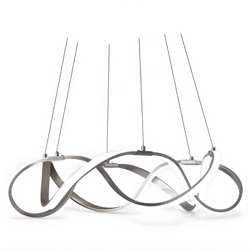 Lustre Moderne Ruban Argent Argent