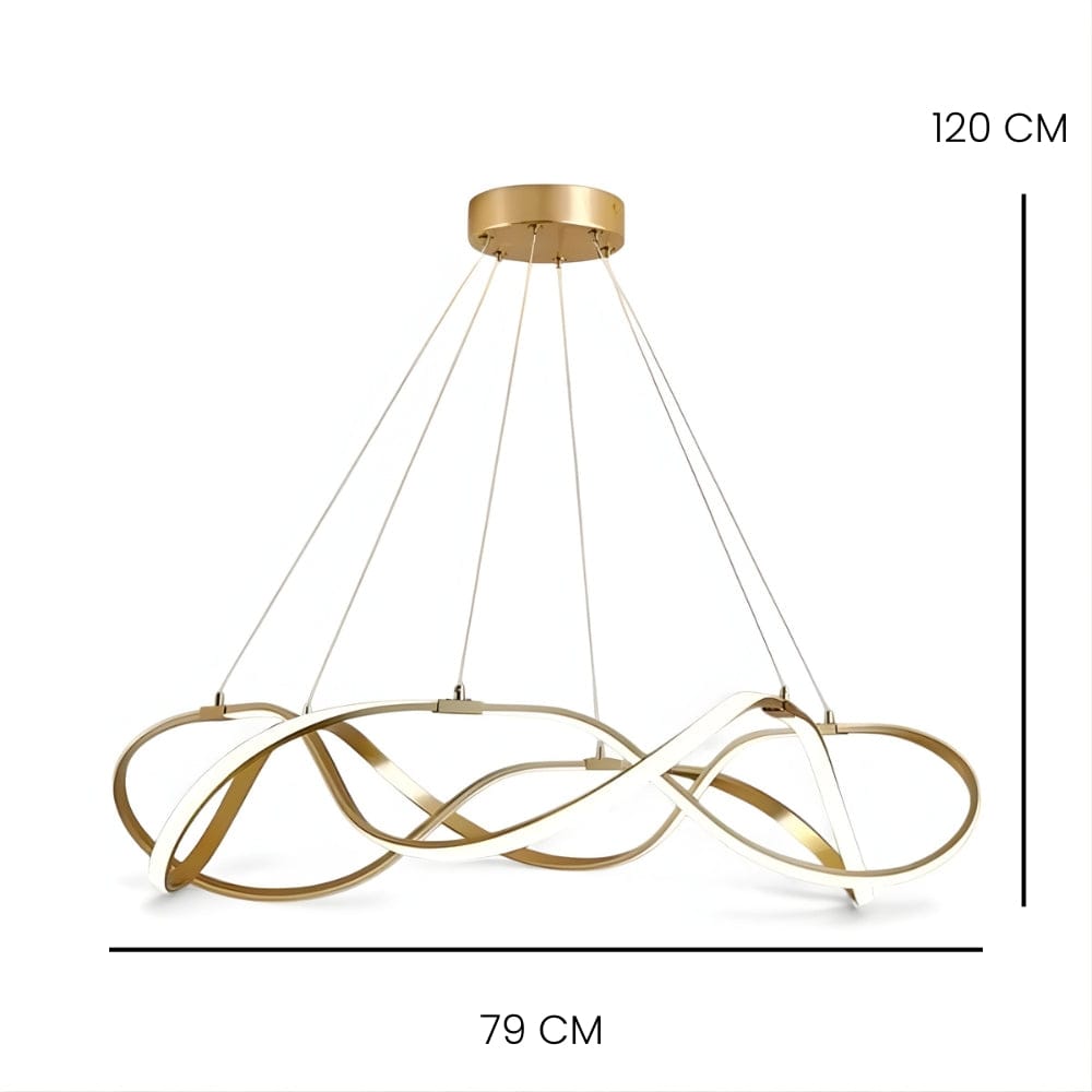 Lustre Moderne Ruban Doree Dorée