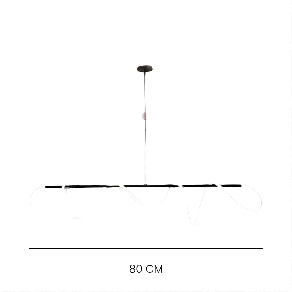 Lustre Moderne Ruban Tombant Noir Noir
