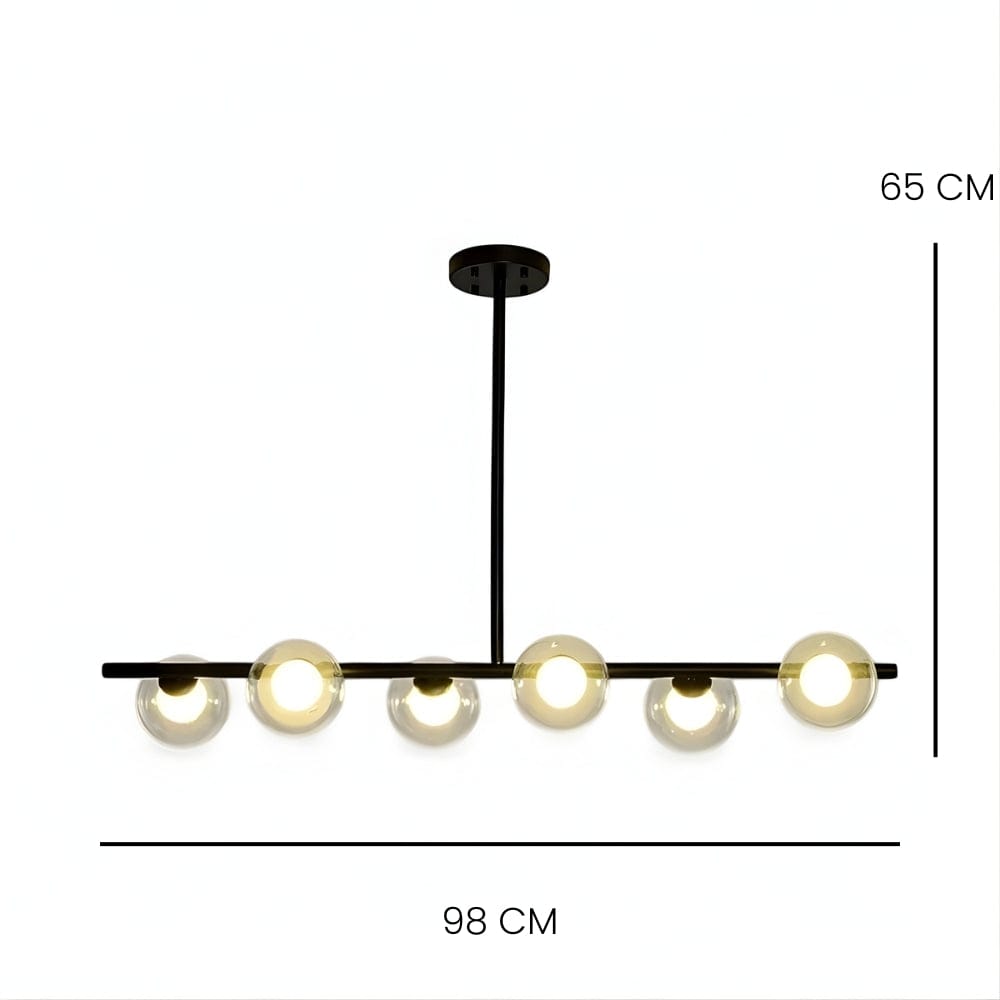 Lustre Moderne Six Spheres Blanc Blanc