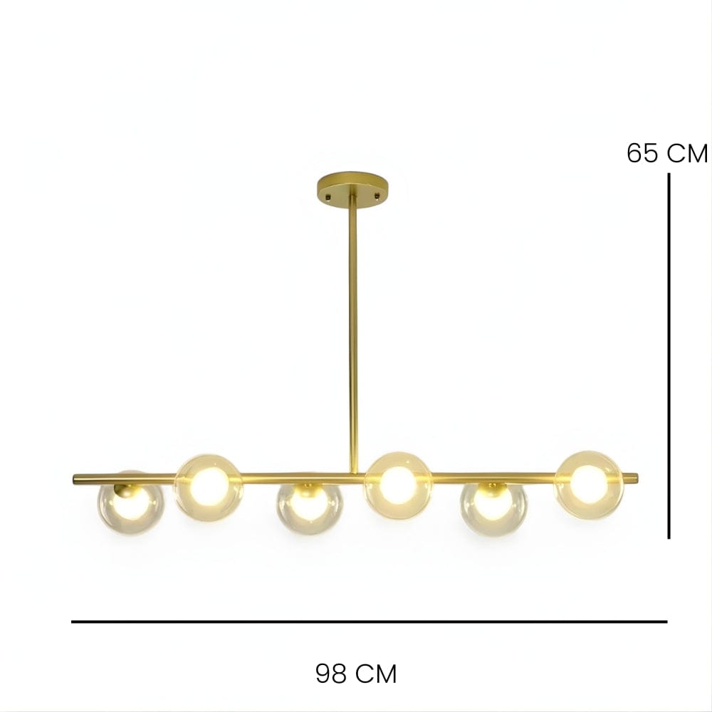 Lustre Moderne Six Spheres Doree Dorée