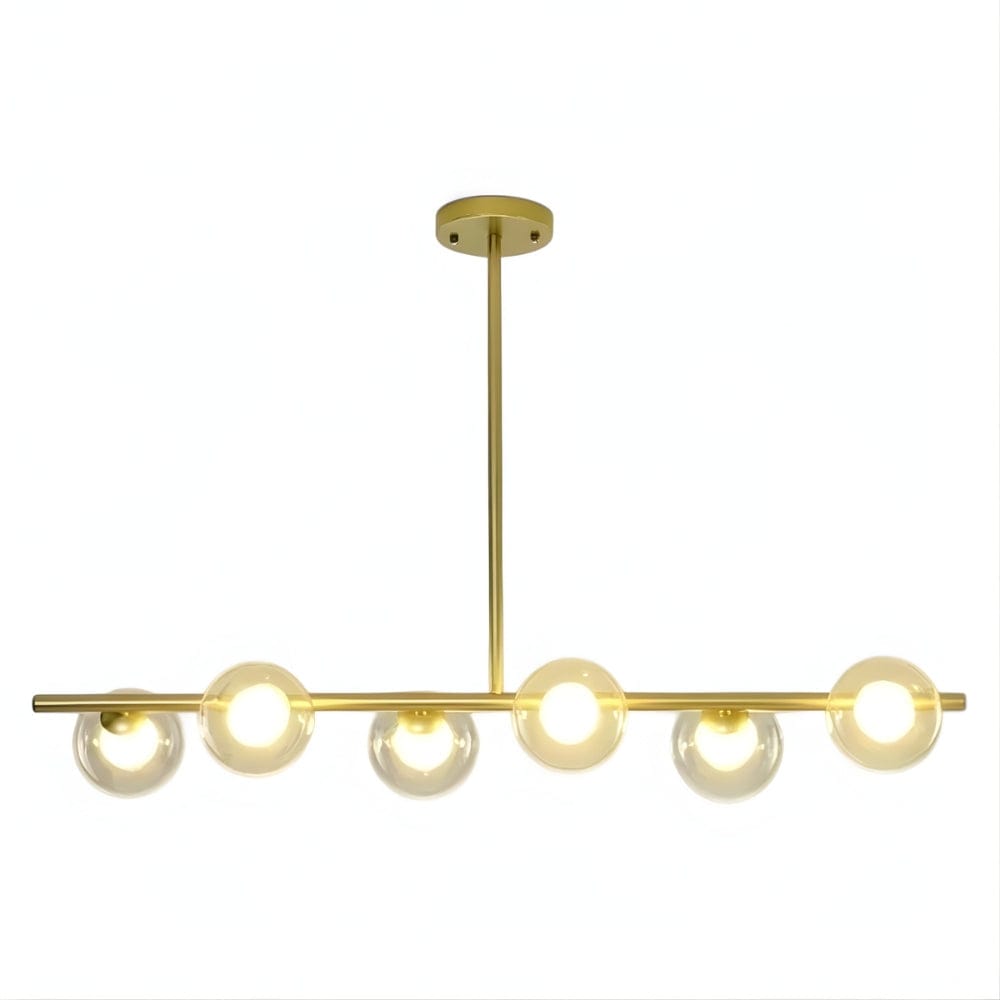 Lustre Moderne Six Spheres Doree Dorée