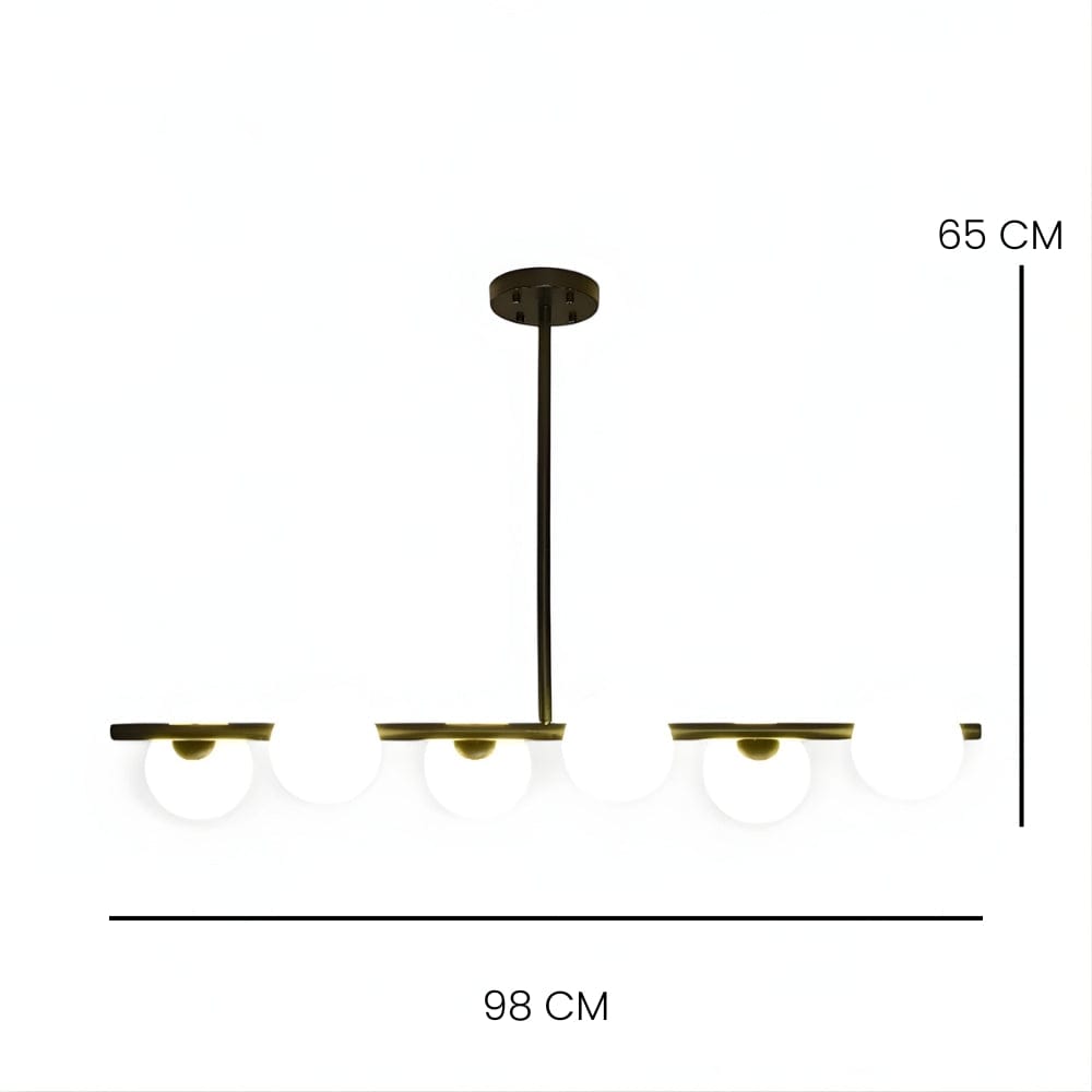 Lustre Moderne Six Spheres Teinte Blanc Blanc