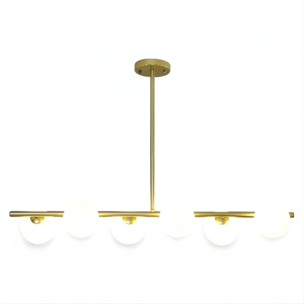Lustre Moderne Six Spheres Teinte Doree Dorée
