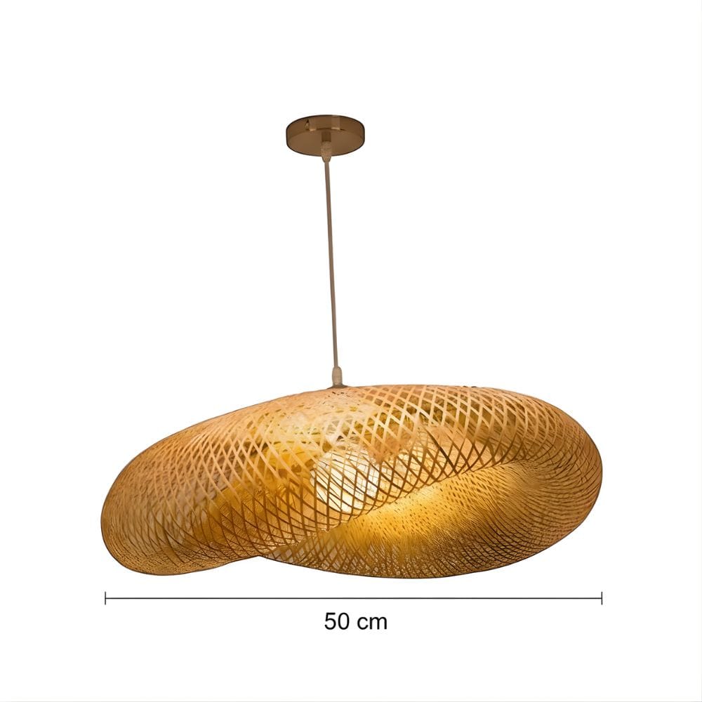 Lustre Ovale Rotin Marron