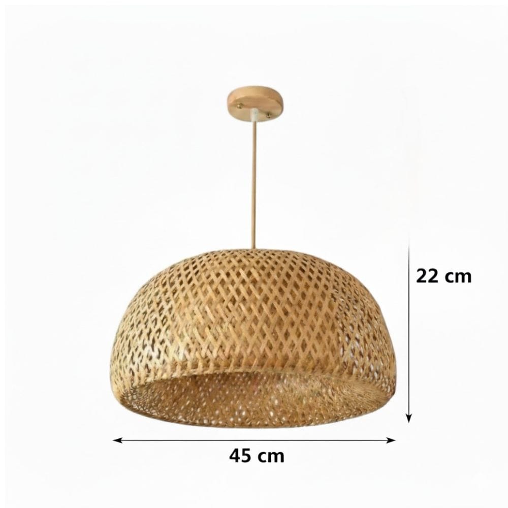 Lustre Rotin Dôme Beige