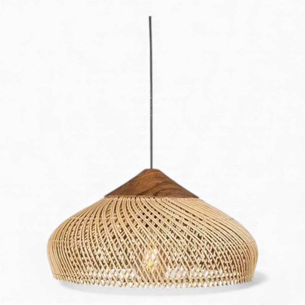 Lustre Rotin Soucoupe Beige