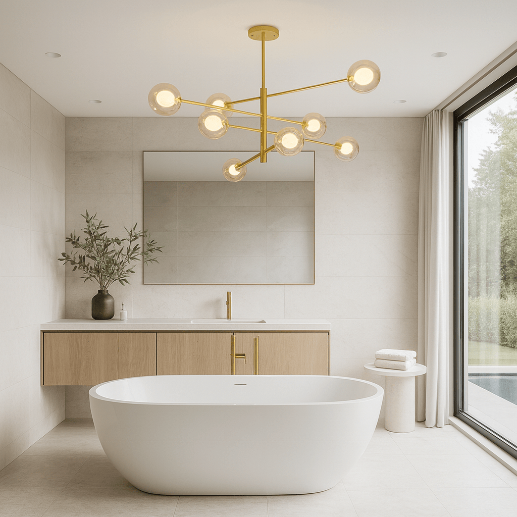 Lustre Salle de bain Boule Dorée