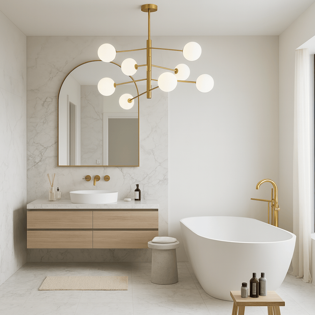 Lustre Salle de bain Boule Blanc Blanc