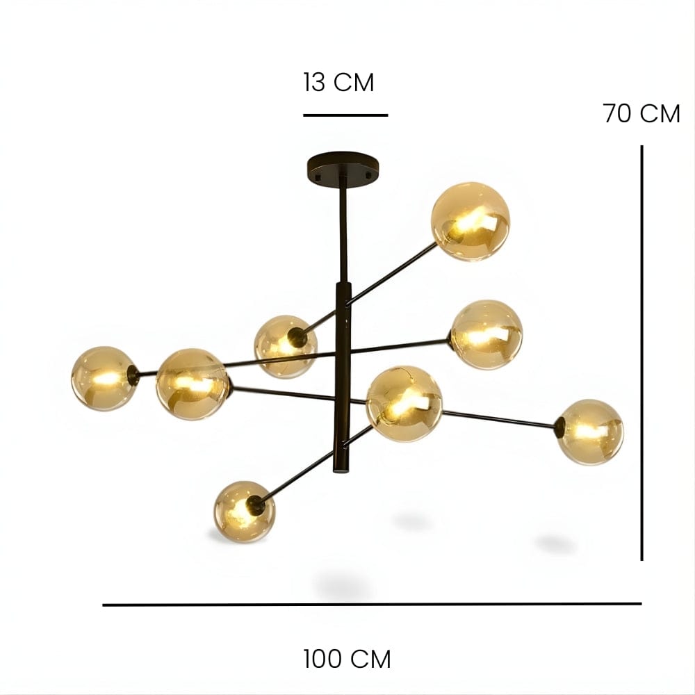 Lustre Salle de bain Boule Noir Noir