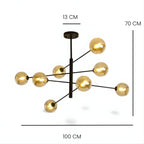 Lustre Salle de bain Boule Noir Noir