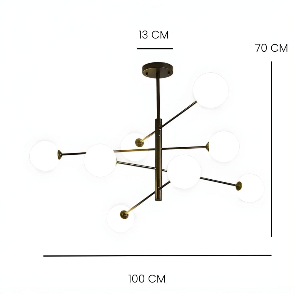 Lustre Salle de bain Boule Noir/blanc Blanc