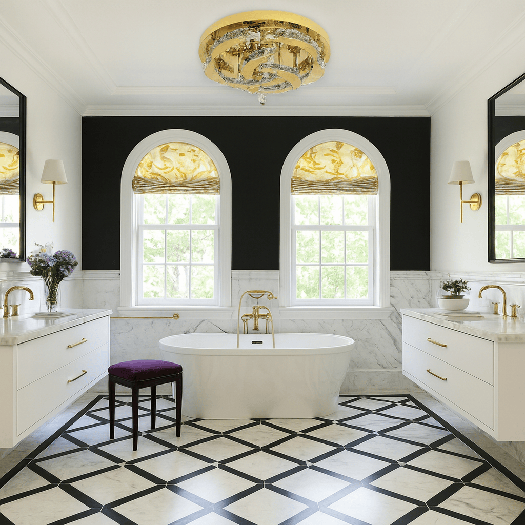 Lustre Salle de bain Couronne Dorée